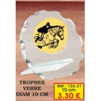 Trophée VERRE : Réf. 126-31  - ROND10cm